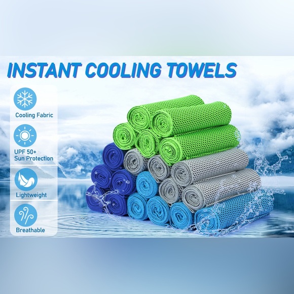 NIP Pack of 3 Cooling Towels Cold Sport Towels, Soft Breathable Quick Cool Towel - Picture 11 of 12